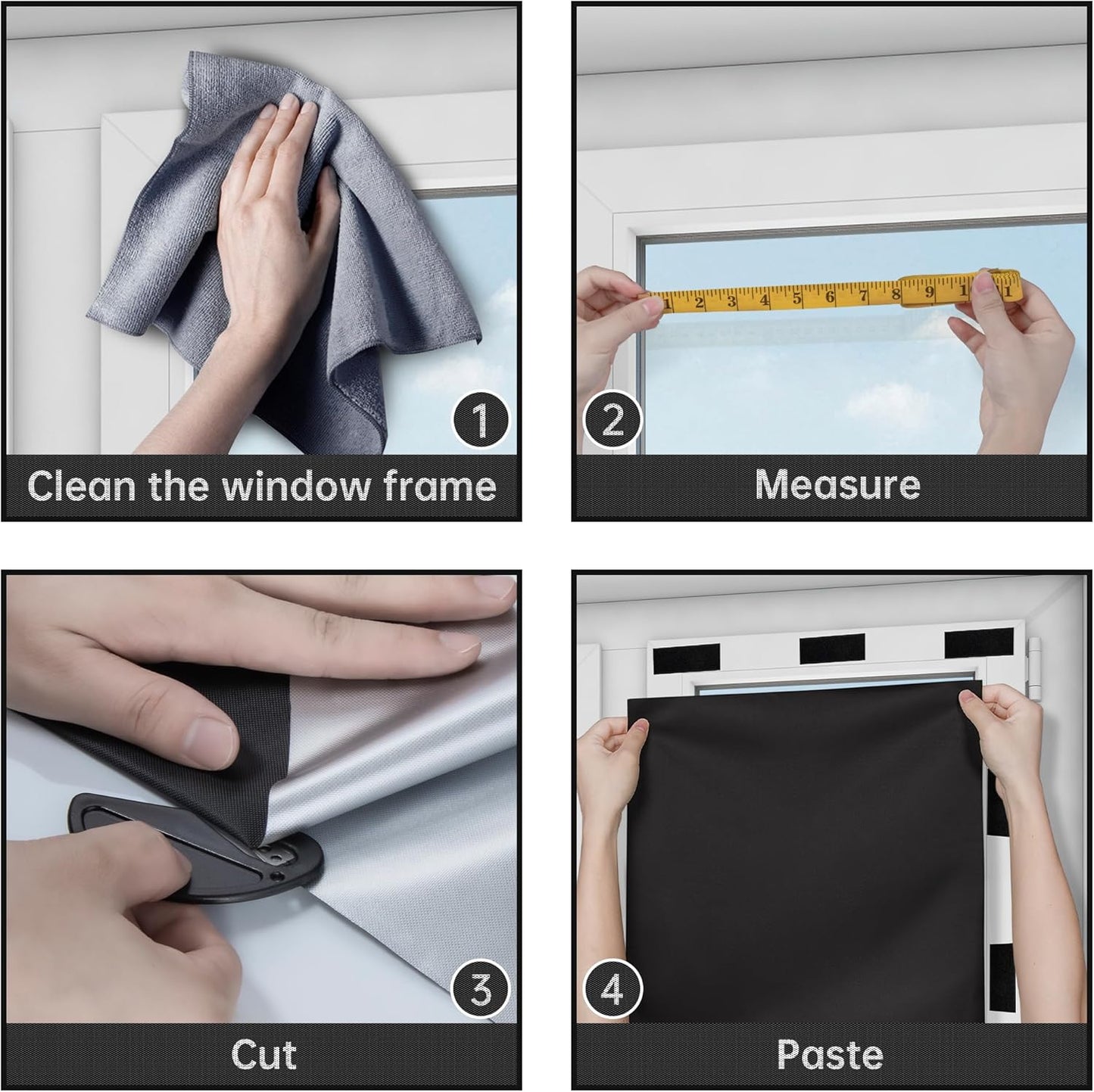 Blackout No Drill Blinds for Windows, Patio Doors & Kitchens – Easy Fit, No Screws, No Drilling Required