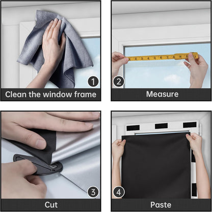 Blackout No Drill Blinds for Windows, Patio Doors & Kitchens – Easy Fit, No Screws, No Drilling Required