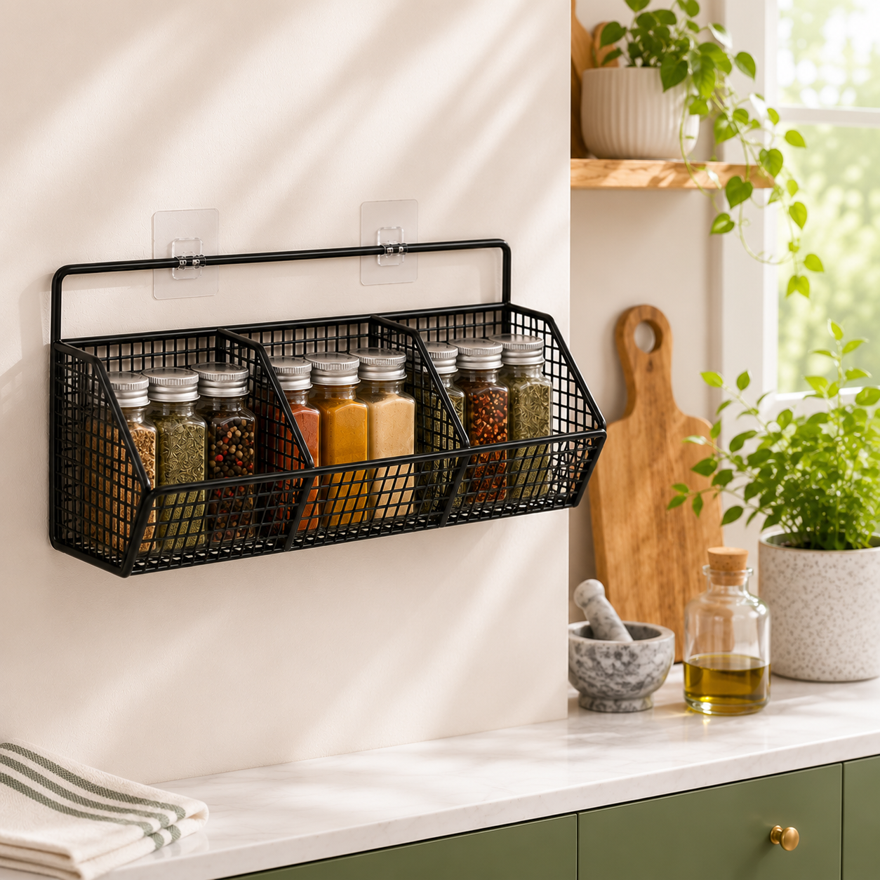 Wall Mountable Spice Rack, Wall Spice Rack Organizer, Spice Shelf for Wall, Kitchen Storage Rack