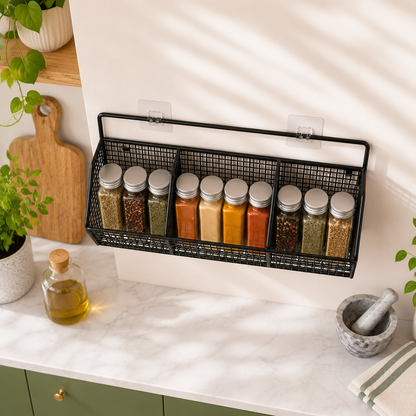 Wall Mountable Spice Rack, Wall Spice Rack Organizer, Spice Shelf for Wall, Kitchen Storage Rack