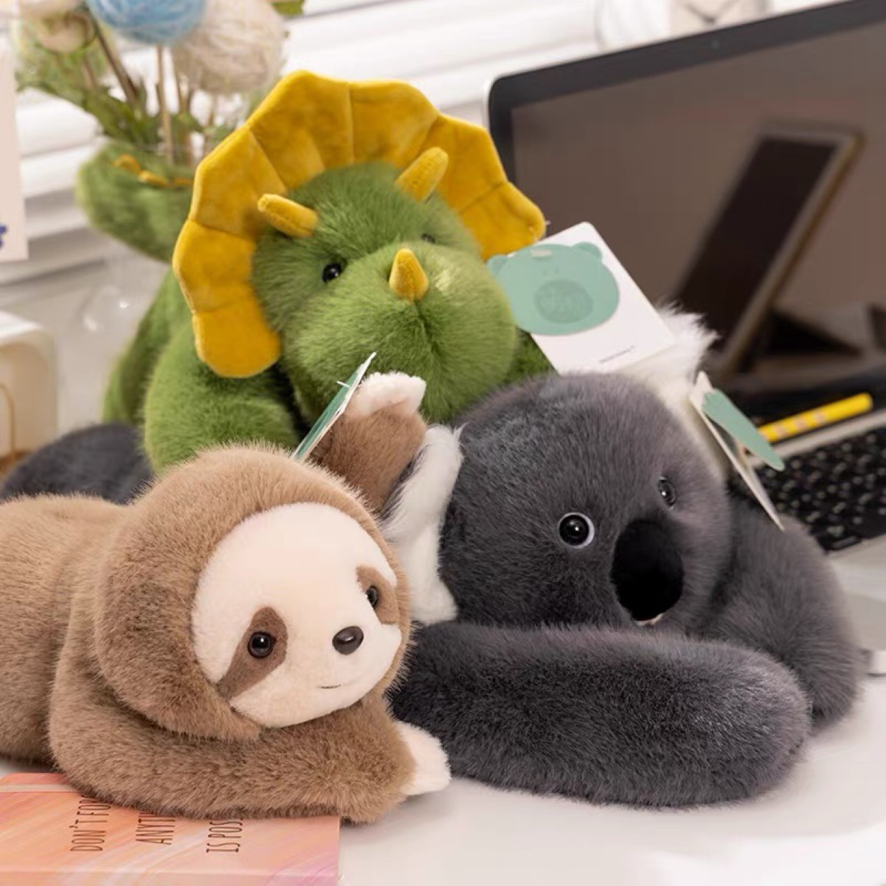 Panda, Koala, Faultier, Dinosaurier, Bär & kleiner Panda Plüschpuppen-Geschenk – weiches Stofftier für Kinder
